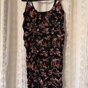 Torrid Black Floral Mesh Mini Lingerie Bodycon Dress